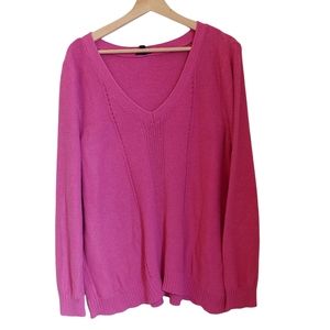 Torrid Women's Barbie Pink Cotton Blend V Neck Knit Sweater, Size 3X